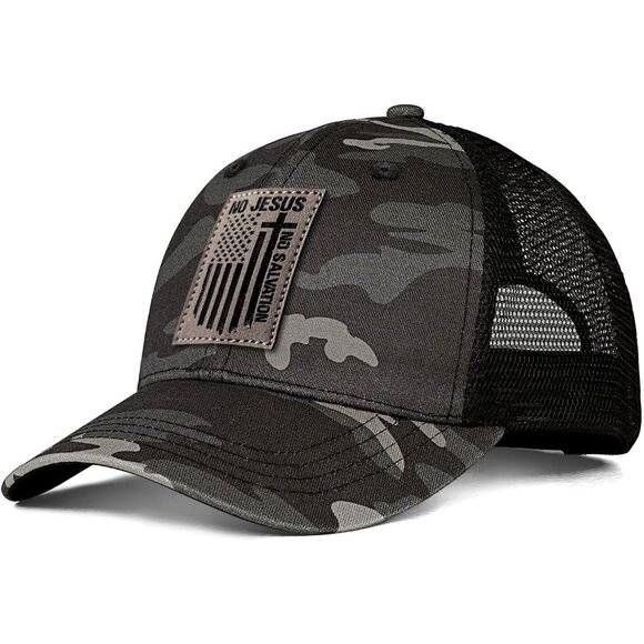 Camouflage  Pure Cotton Christian Hats for Men Faith Over Fear Baseball hat - Picture 1 of 7